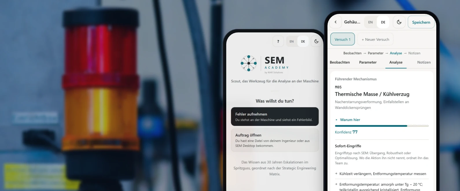 SEM Scout auf dem Telefon: Analyse mit führendem Mechanismus